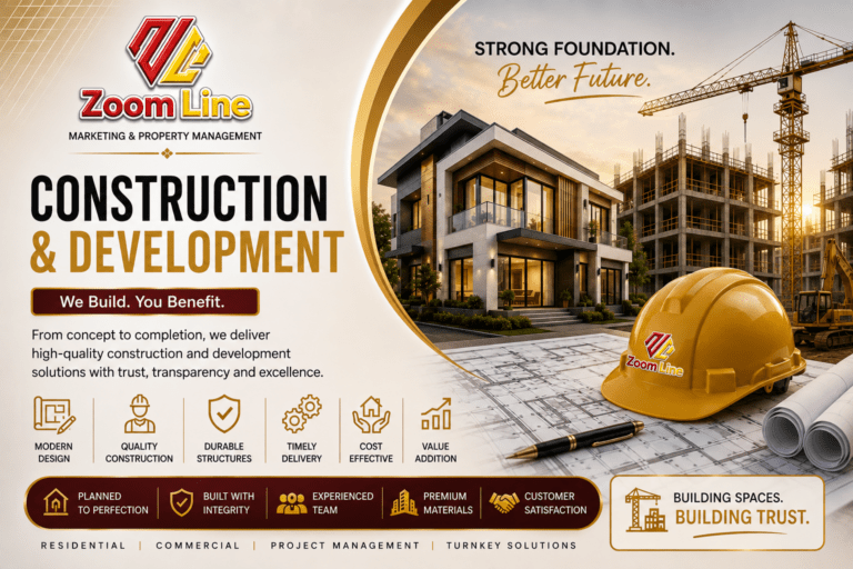Construction and development services by Zoom Line Marketing in Islamabad