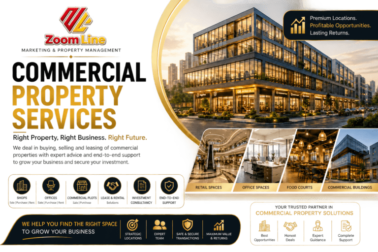 Commercial property services by Zoom Line Marketing in Islamabad