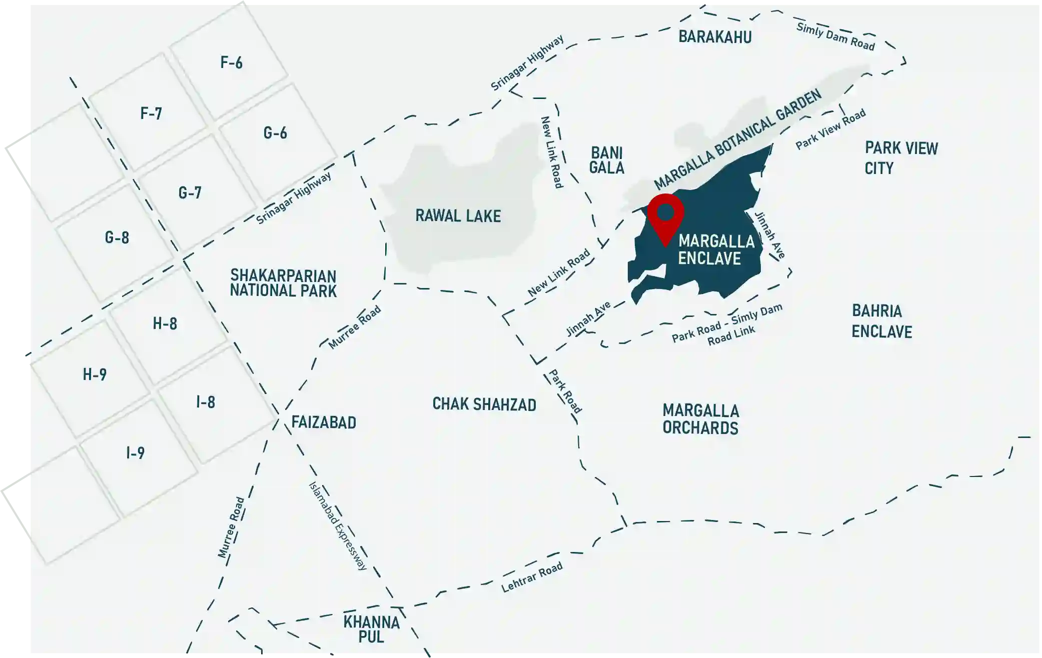 Margalla Enclave Islamabad Location Map