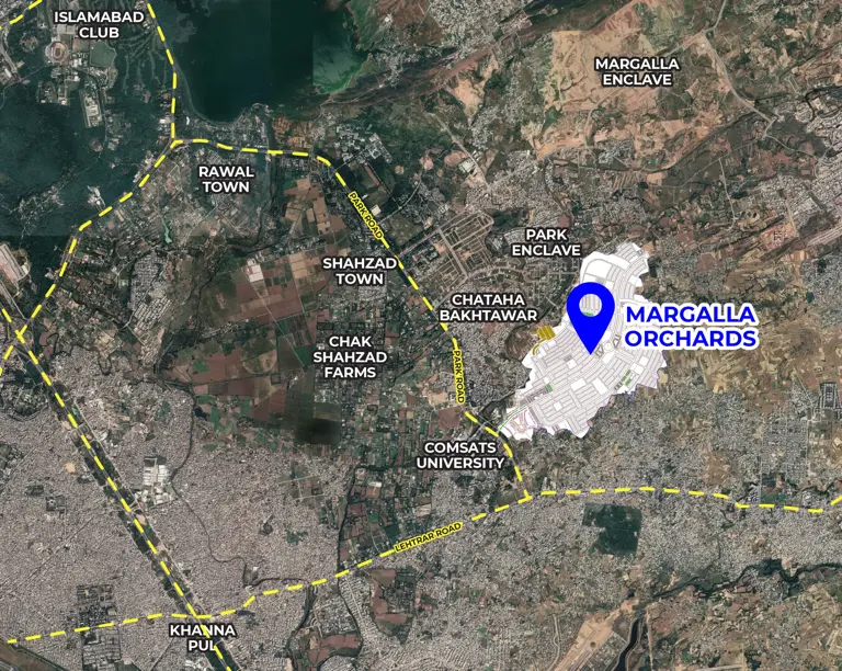 Margalla Orchard Islamabad location in Zone 4 near Park Road