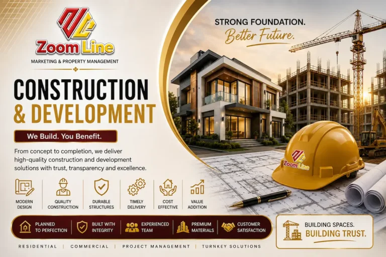 Construction and development services by Zoom Line Marketing in Islamabad